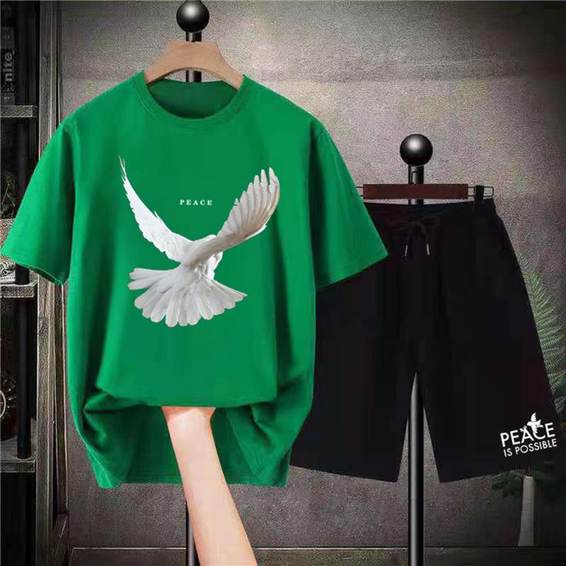 

Kanye Luxury Pigeon Футболка Шорты Негабаритные качественные короткие комплекты Винтажная мужская дизайнерская одежда с графическим принтом Женские летние футболки 6XL