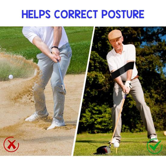 Golf Swing Arm Band Training Aid Elastic Swing Correcting Trainer Band for Golfers Beginners Arm Elbow Posture Training Accessory