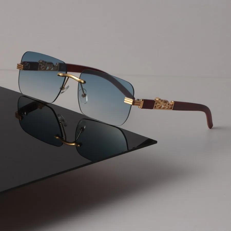 Módní čtvercové sluneční brýle Dámské Pánské Vintage Značkové Designové Zrcadlové Sluneční Brýle Dámské Pánské Bezrámové Oculos De Sol