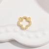 Fine 925 Sterling Silver Zircon Gold Plated Charm Clover Connector for Jewelry Necklace Bracelet Making