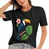 Toucan Bird Womens Cotton T Shirt, Premium Cotton Print, Durable, Casual Fashion. Minimalist Toucan Design, Comfortable And Stylish, Great Gift Idea, 