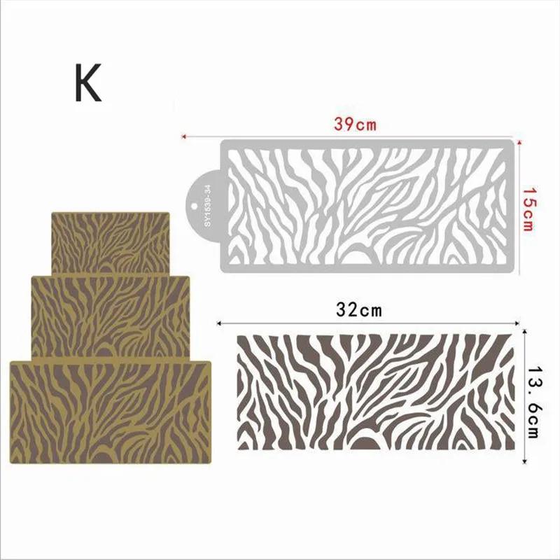 DIY Style Plastic Sugar Sieve Mold Fondant Printing Stencil Hollow Wedding Cake Stencil Edge Decoration Template Baking Tools