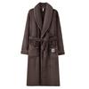 Coral Fleece Nightgown Men'S Pajamas Autumn And Winter Fleece Thickened Thermal Flannel Medium And Long Bathrobe