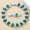 Qualità   Bracciale a Maglia di Catena Overlay Bangle Lunghezza Regolabile 18+3 Cm Gioielli da Donna per Matrimonio con Pietra Blu