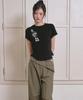 THE GREEN LAB Flower Essential Crop Short Sleeve Tee [Black]