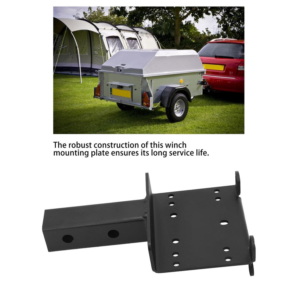 Universal Trailer Hitch Winch Mounting Plate with 2" Receiver, Winch Bracket, Winch Mounting Plate for ATVs, UTVs, and Lawn & Garden Equipment