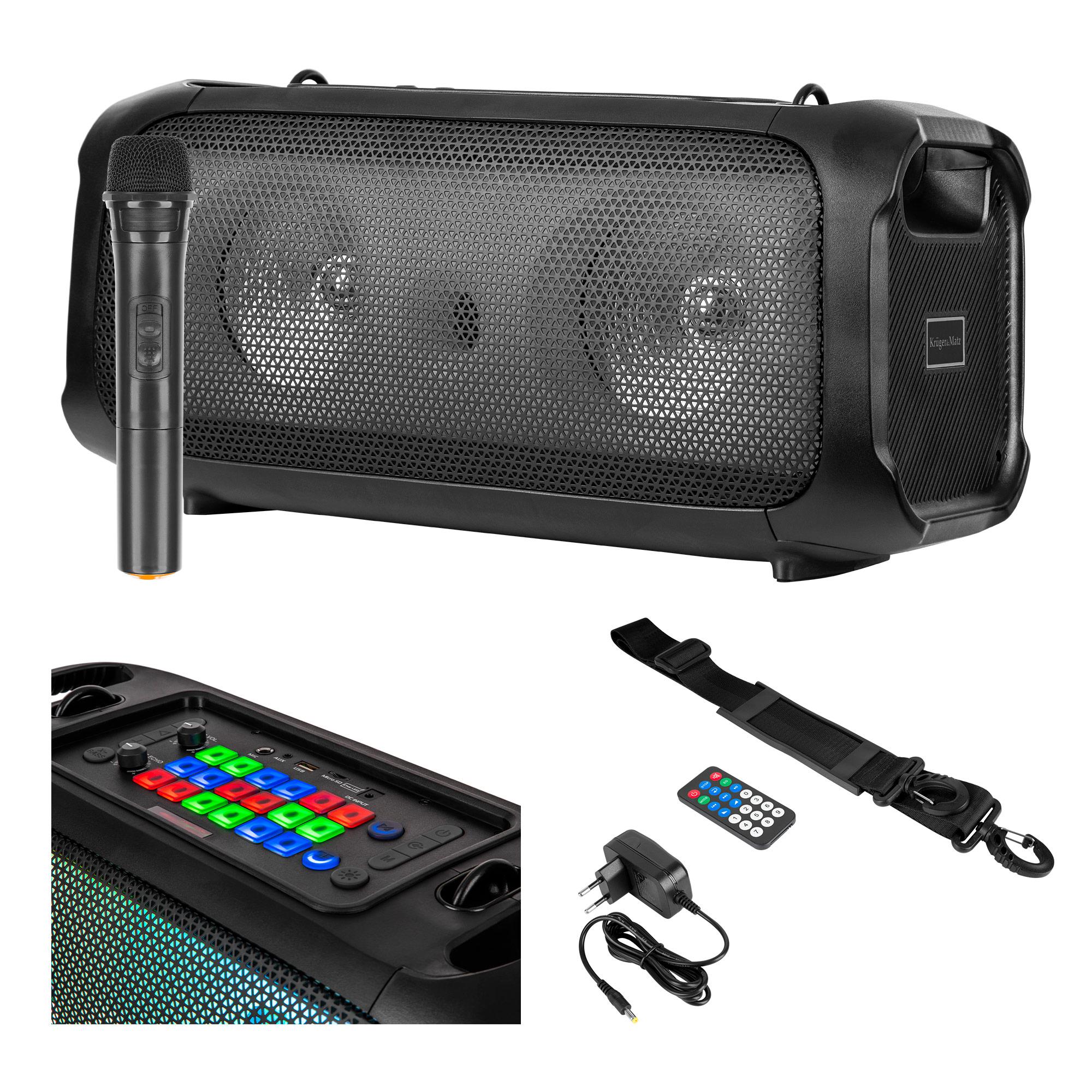Tresice France Schwarz Kruger&Matz Bluetooth-Lautsprecher Mit Aux-Anschluss, Micro-Sd-Karte Und Usb-Anschluss - Bild 3