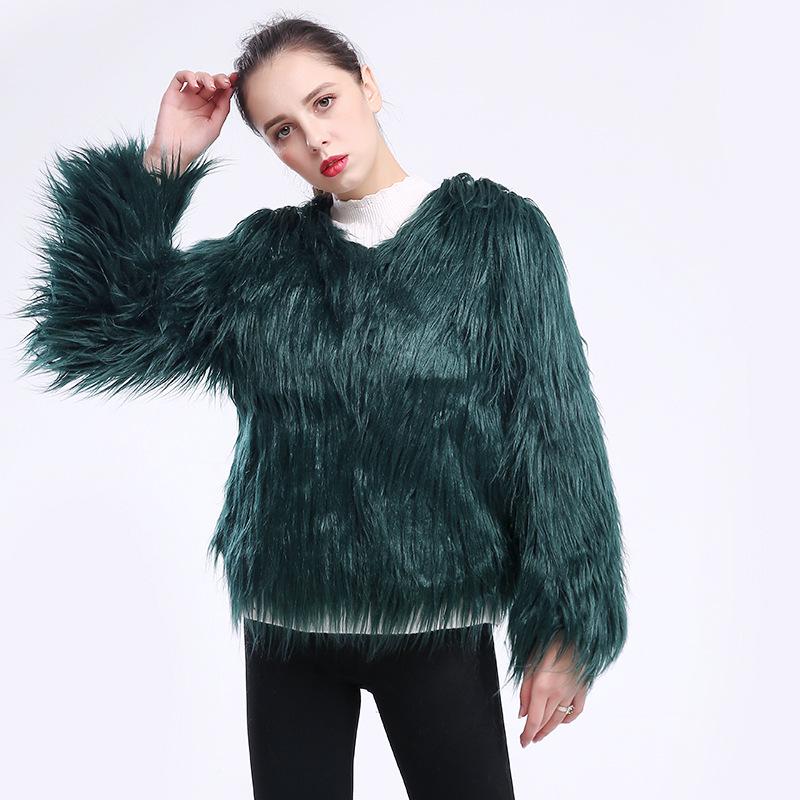 Women's Faux Fur Short Coat - Washable Wool, European & American Style