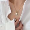 Retro European-American Gold Plated Titanium Steel Flower Necklace with OT Clasp