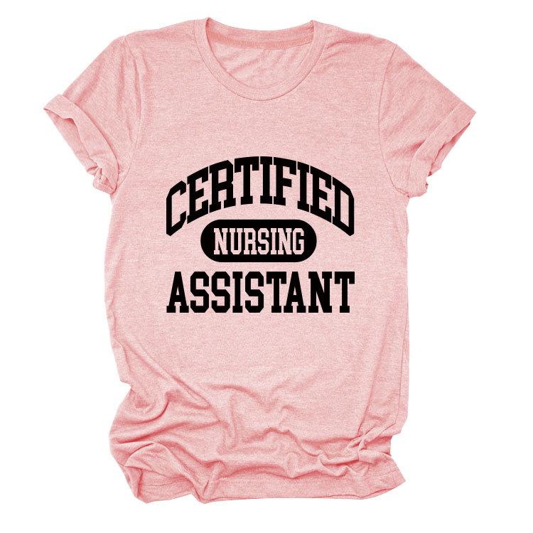 Certified nursing new short-sleeved women's fashion T-shirt large size