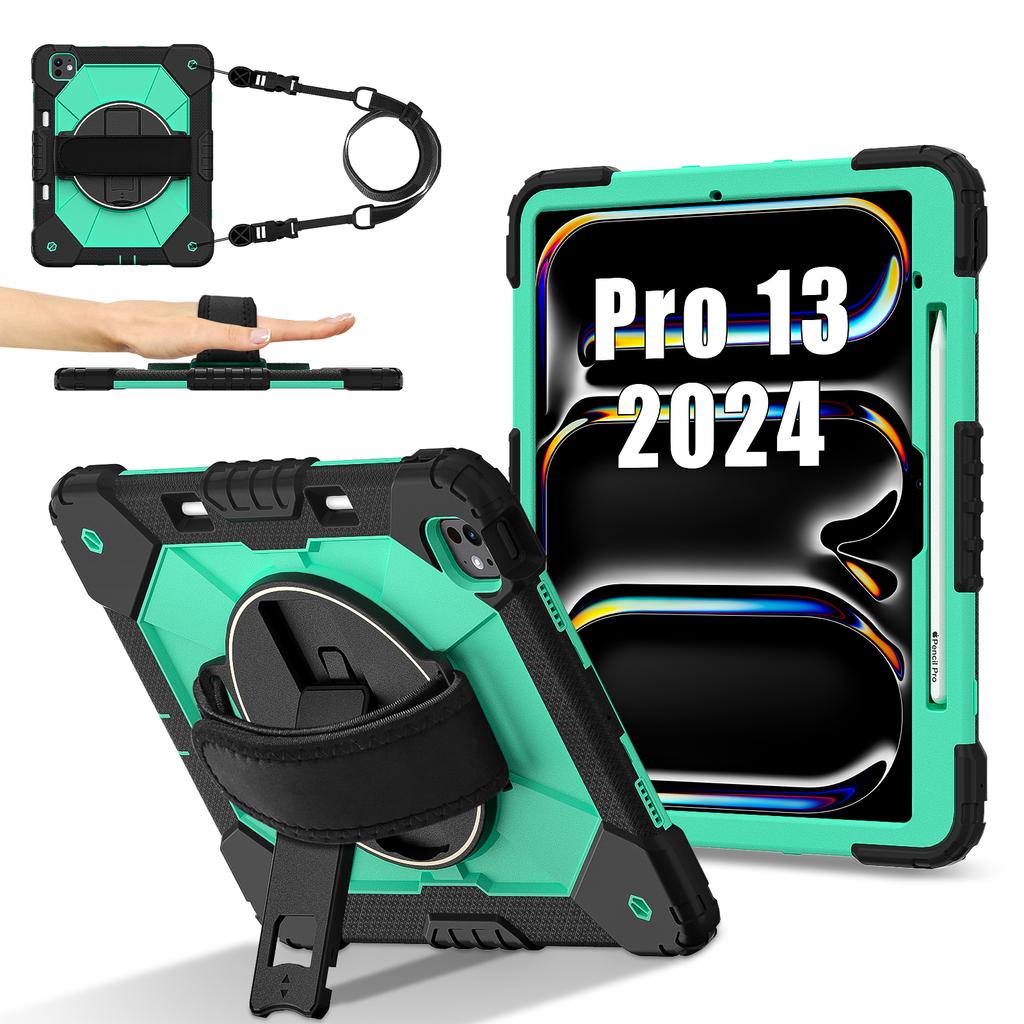 Etui obrotowe Uniwersalne do IPad Pro 13 2025 M5 2024 M4 A3360 A3361 A3362 A2926 A2925 A3007 Hybrydowe Pokrowiec Pasek na Ramię