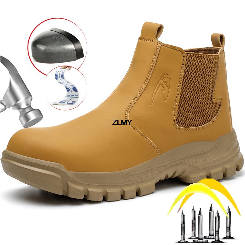 Módní ZLMY Jiskruvzdorné svářečské boty Pánské vysoké pracovní bezpečnostní boty Odolné proti propíchnutí Konstrukční bezpečnostní obuv Pánské boty Nadměrná velikost 48