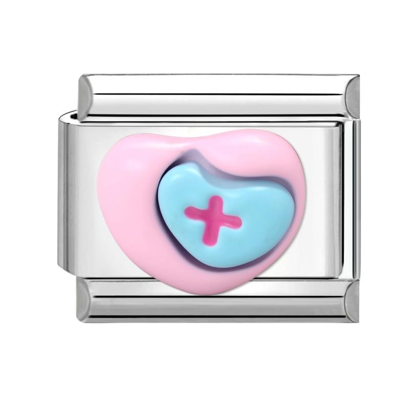 Fashion Eyes Bow Cherry Flowers Love Heart Cake Italian Charm Links Fit 9MM Stainless Steel Bracelet Women DIY Making Jewelry