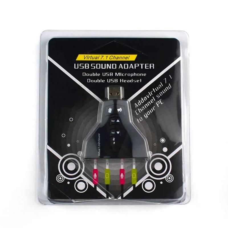 USB Virtuelle 7.1 Unabhängige Soundkarte Flugzeugförmige Soundkarte Computer Treiberfrei Extern Desktop Laptop