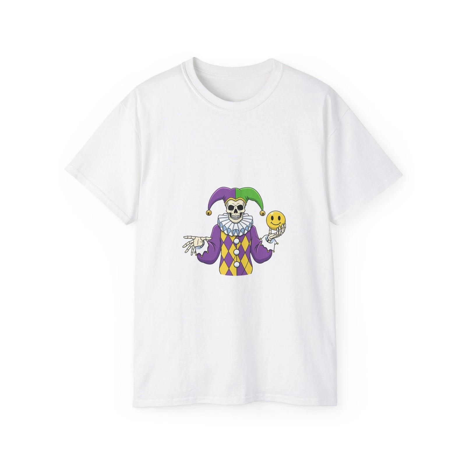 Cartoon Isolated Sticker Jester Clown Scary | Custom Graphic T-Shirt 2XL