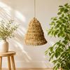 Boho Hänge-Lampenschirm | Handgewebte Polyesterfaser, Offene Gitterstruktur, Geflochtener Lampenschirm, für Wohnzimmer
