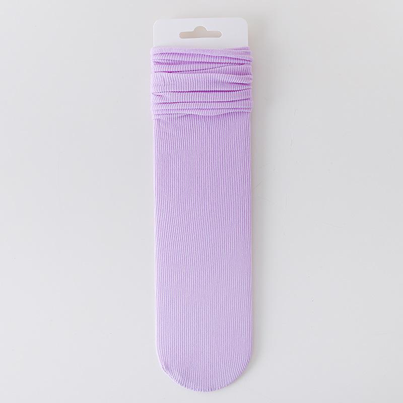 White Ice Socks Summer Thin Mid-Leg Socks Trendy Black Calf Socks Stacked Socks Ice Silk Stockings Summer