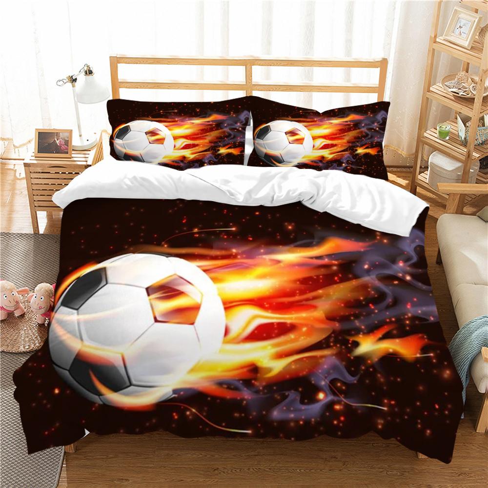 Piłka nożna zestaw poszewek na pościel sportowa poszewka na pościel królowa duży rozmiar pościel z mikrofibry nastolatka dzieci dorosły miękki zestaw łóżek