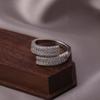 Korean Zircon Inlaid Open Ring: Elegant Women's Luxury Fashion European & American Design