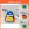 Versatile And Lightweight Kids Backpack Charming Color Block Canvas Design Perfect For School