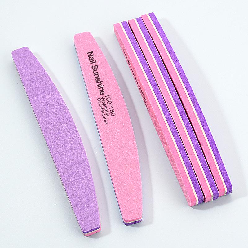 

High Elasticity Washable Double-Sided Half-Moon Nail Art Sponge File