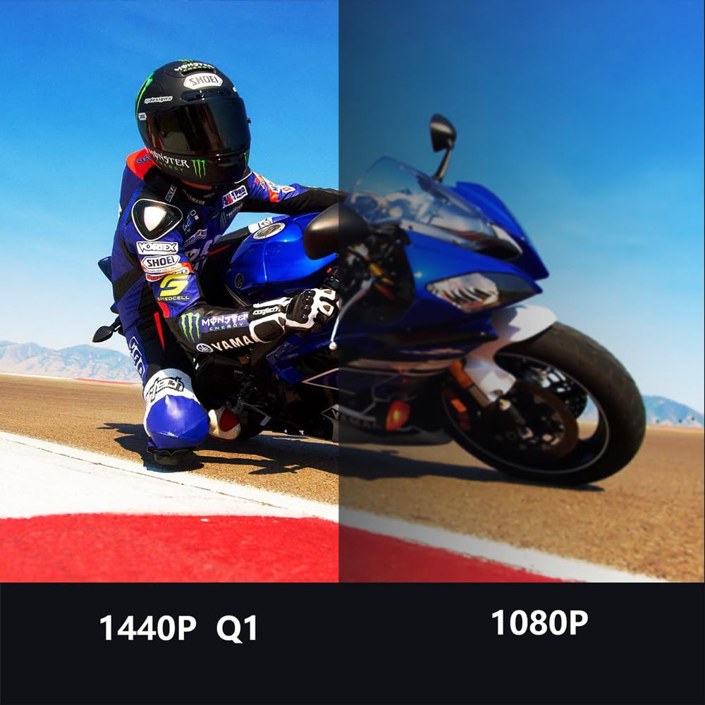 SAMEUO Q1 Bisiklet Sürüş Kaydedici, 1440P QHD, IP66 su geçirmez, döngü