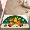 Cute Pikachu Christmas Sleigh 3D Print Imitation Cashmere Rug, Soft Water Absorbent Carpet For Bedroom Home Decor