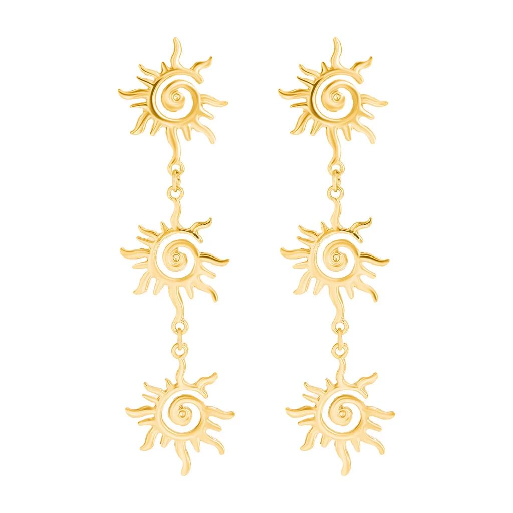 Threaded Totem Ins Style Single Layer Necklace Stainless Steel Jewelry Simple Ethnic Metal Sun Chain the Neck Choker Necklaces