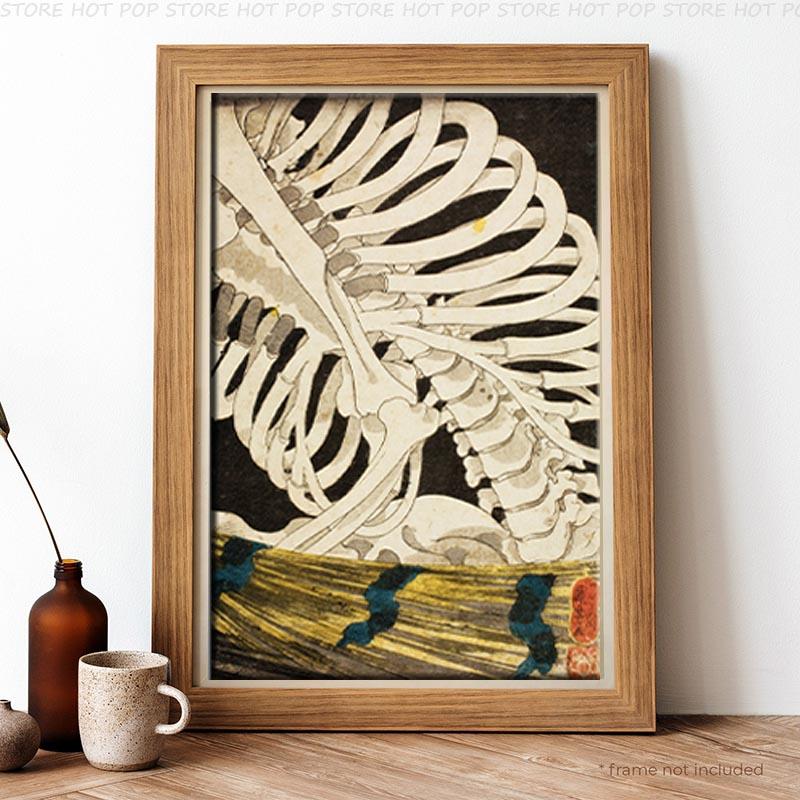 

Утагава Куниёси, японский скелет, призрак, Такияша, ведьма, холст, настенная живопись, Эстетический декор интерьера для спальни, подарок 30X40cm Unframed