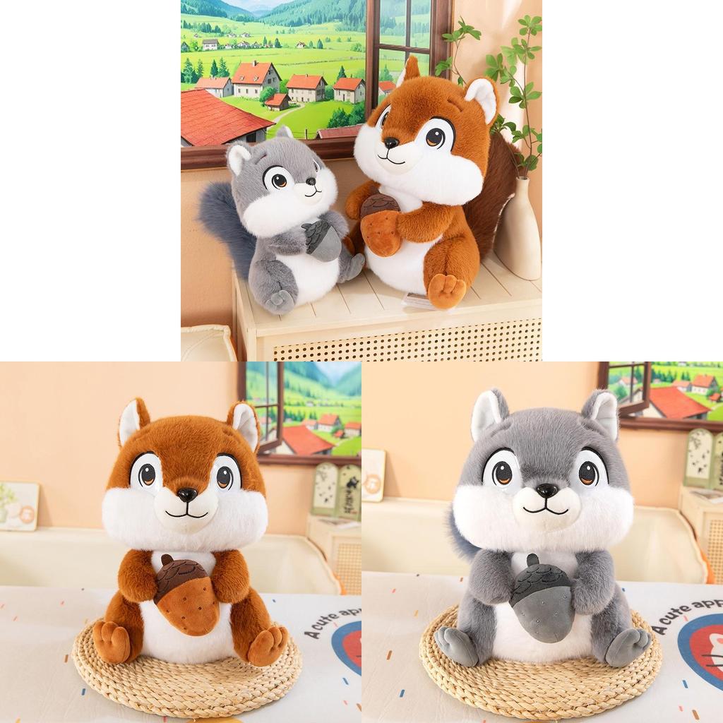 Plush Squirrel Toy With Pp Cotton Filling For Kids Gift And Collectors