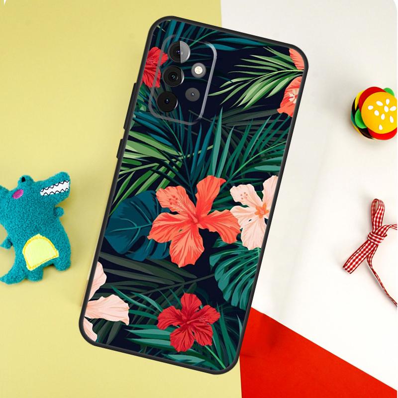 Summer Plant Palm Green Leaf Aloha For Samsung Galaxy A54 A34 A14 A55 A35 A15 A53 A33 A13 A05 A06 A16 A22 A32 A52 Phone Case