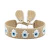 Blue-Eyed Lucky Charm Tassel Bracelet: Handmade European & American Style Woven Demon Eye for Women