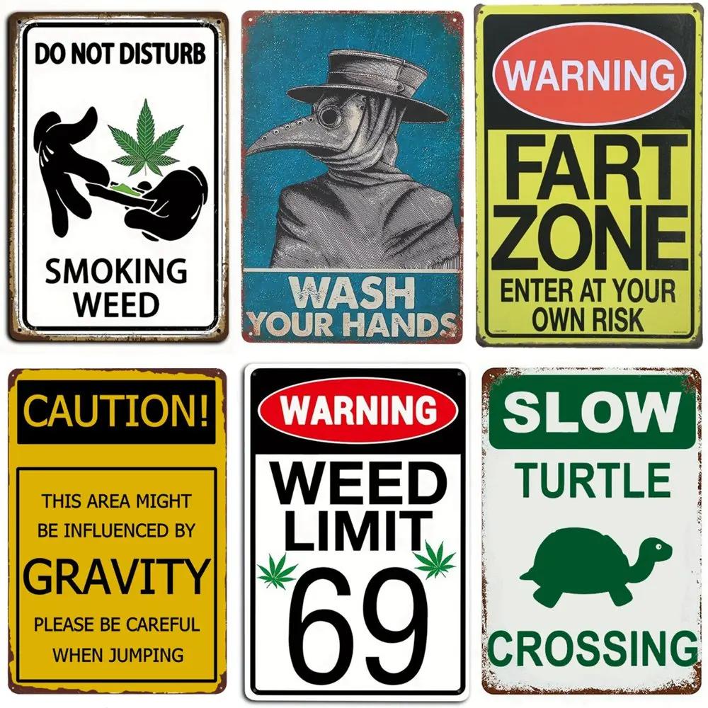 No SMOKING Vintage Metal Tin Sign Stay Postive Wall Stickers for Club Home Decor Warning Sign Gift TIKI Bar Art Posters