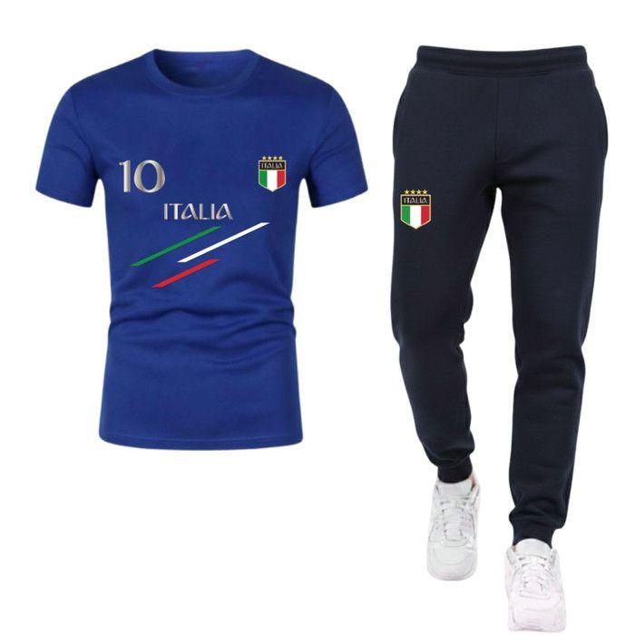 Ensemble foot homme Style Italie - Maillot & Jogging léger - Collection Printemps / Été - - Bleu royal