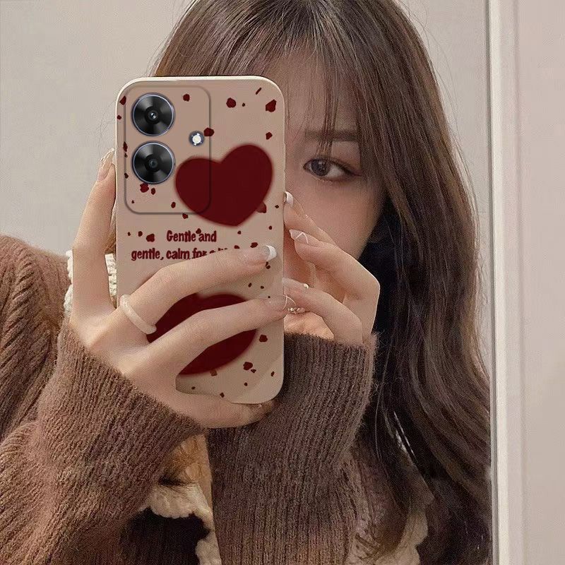 Realme Note60 Mobile Phone Case, Love Red Atmosphere Trendy Model, Personalized Anti-drop