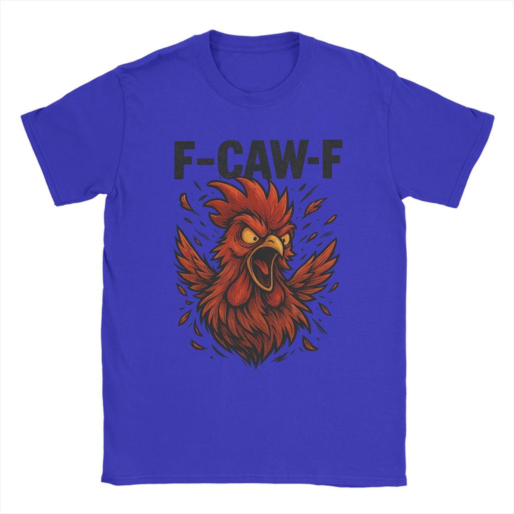 F-CAW-F Funny Rooster Meme Chicken T-Shirts for Men  Casual Cotton Tees Crew Neck Short Sleeve T Shirt Original Tops