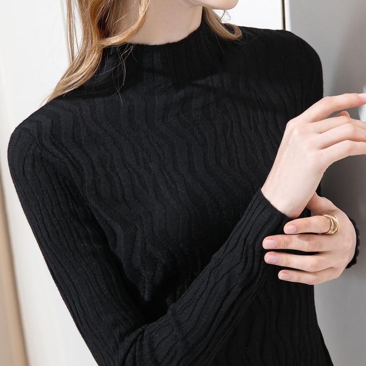 Long Sleeve Sweater Women Half Turtleneck Bottoming Shirt Slim Knitted Sweater Pullover Women Tops Knitwears
