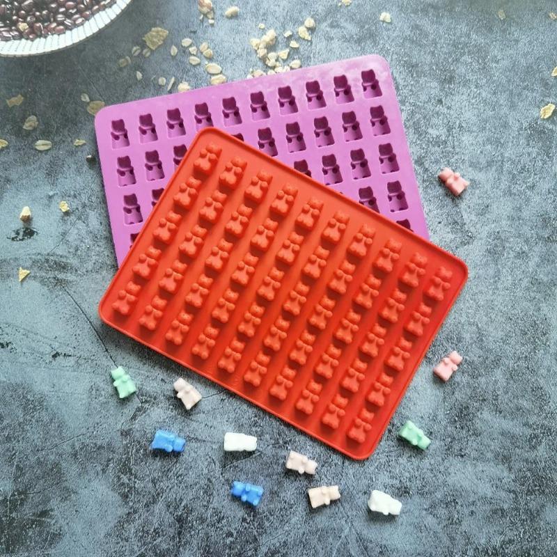 Süßigkeiten Silikon Schokoladenform Backzubehör DIY Fudge Schokolade Süßigkeitenherstellung Formen 50-Zellen Gummibärchenform mit Tropfpipette Gebäck