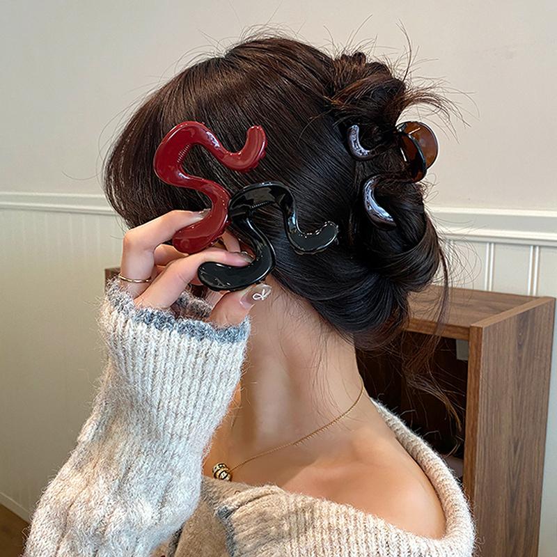 2/4 szt. Minimalistyczne klipsy do włosów w kształcie fali, kraby dla kobiet i dziewcząt, żelowe, w panterkę, uchwyt do kucyka, spinki do włosów, akcesoria do włosów