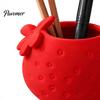 PLA Aesthetic Desk Accessories 3D Printed Strawberry Pen Holder, Creative Desktop Organizer for Pencils and Makeup Realistic Fruit Shaped Storage