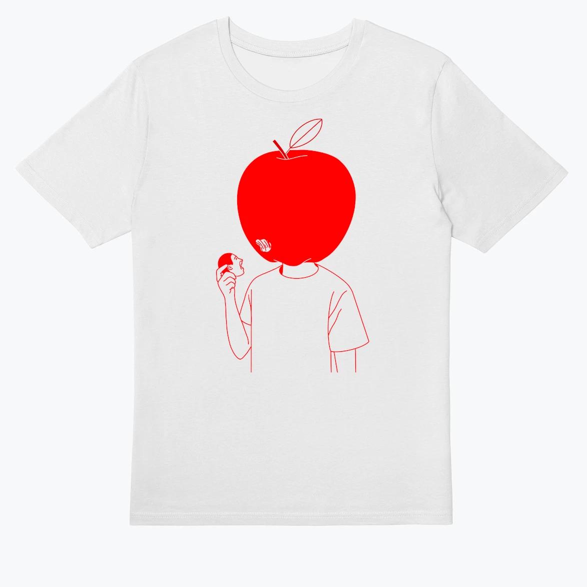 An apple a day POD Original T-shirt, Cotton Streetwear T-shirt XL