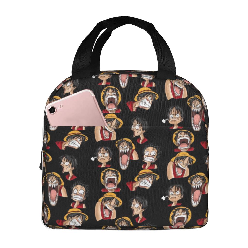 Custom One Pieces Insulated Lunch Bags for Camping Travel Manga Portable Thermal Cooler Lunch Box Unisex