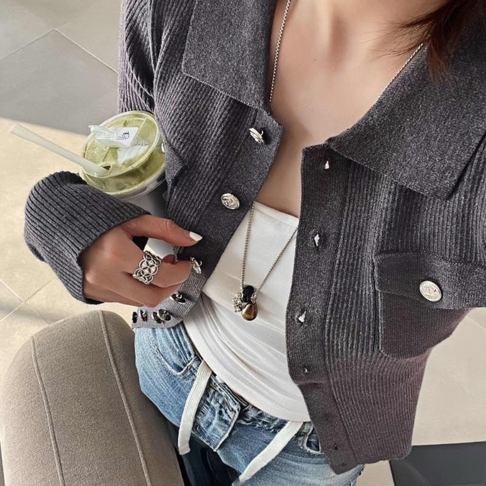 Retro Imitation Grape Stone Pendant Necklace Long Sweater Chain Necklace For Women Party Jewelry Accessories