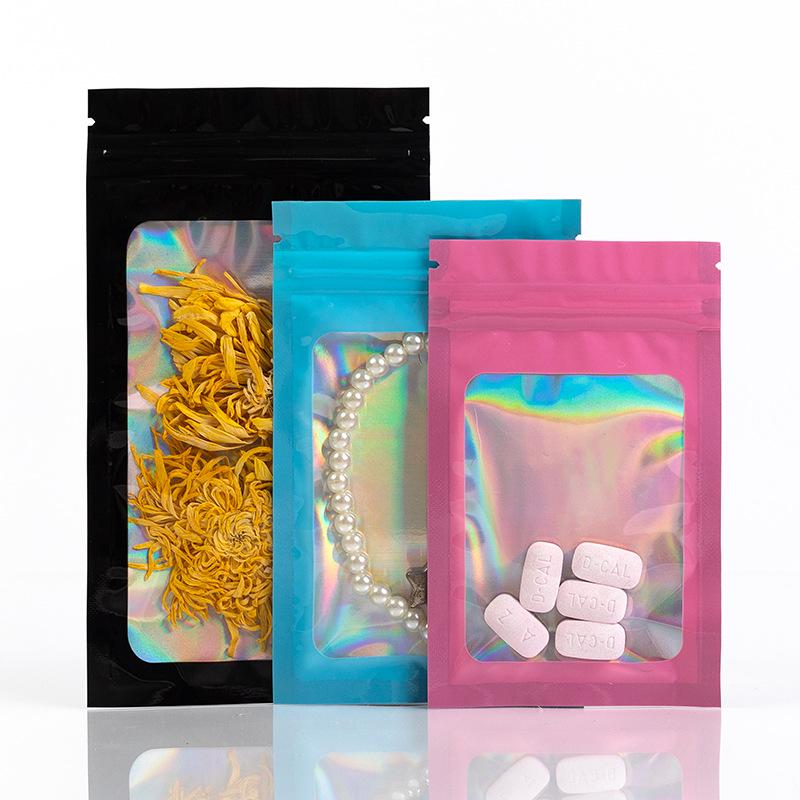 Holographic Yin Yang Rainbow Film Self-Sealing Bags for Jewelry and Fishing Tackle