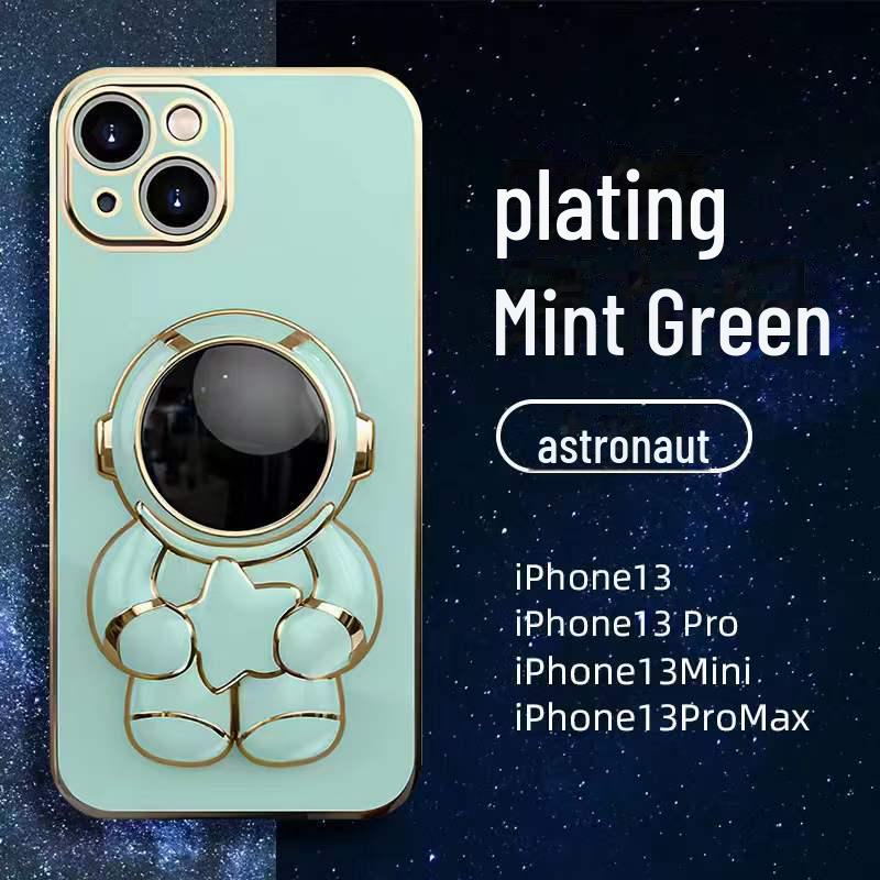 Elektroplaterowane etui astronauty ze stojakiem na iPhone 13 Pro Max/12/XS/8P