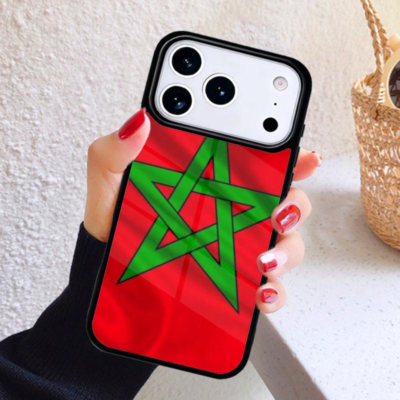 Morocco Map Flag Bumper Phone Case For iPhone 17 Air 16 15 14 13 12 11 Pro Max Plus