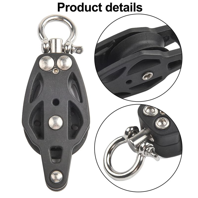 35mm Heavy Pulley Swivel Sailing Block With Becket Stainless Steel Sheave Block For Rigging Sailboat Marine Boat Accessories