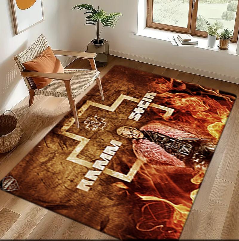 

1Pc Rammstein theme Printed rectangle carpet, home door mat, outdoor travel protection carpet A4 40x60cm( 15x23in )