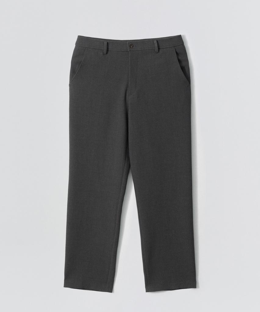 EZIO Hidden Banding Semi-Wide Pants_Charcoal