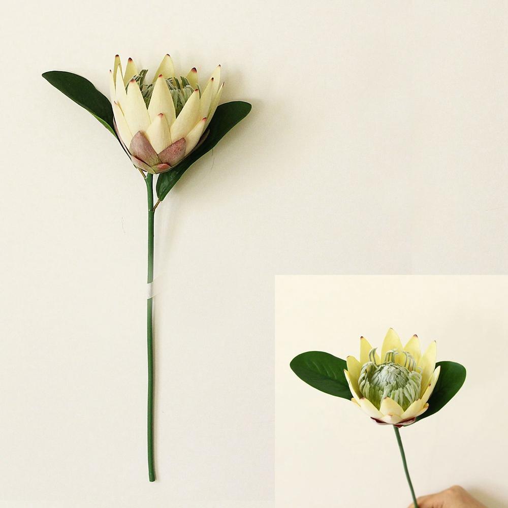 

Arrangement King Protea Flower Wedding Decoration Faux Emperor Flowers Home Decor Artificial Flower светло-желтого